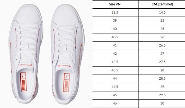 Bảng quy đổi và cách đo size giày Puma nam rất chuẩn xác