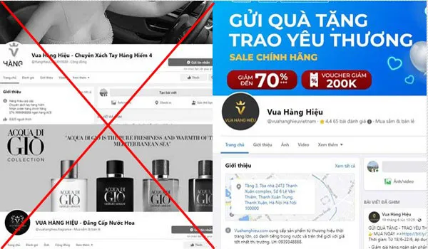 [Cảnh Báo] Hàng loạt website và fanpage giả mạo Vua Hàng Hiệu để lừa đảo