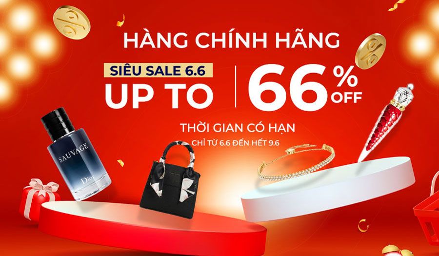 Siêu Khuyến Mãi Giữa Năm "6.6 Sale upto 66%" - Vua Hàng Hiệu Giảm Giá Toàn Sàn