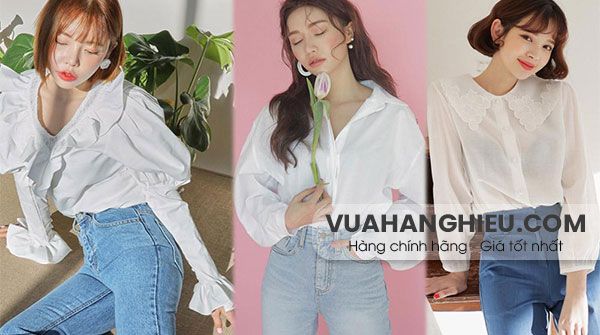 7 kiểu áo sơ mi nữ mùa Thu phong cách Hàn Quốc nhẹ nhàng