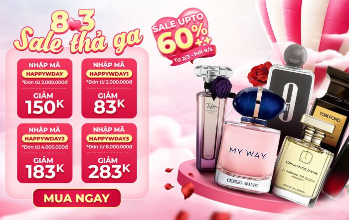 Vua Hàng Hiệu 8/3: Sale up to 60%++, tặng deal SỐC tới 283K, gói quà miễn phí