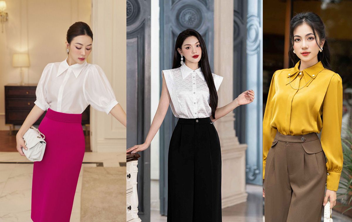 Top 30+ mẫu áo sơ mi nữ công sở thanh lịch và thời trang