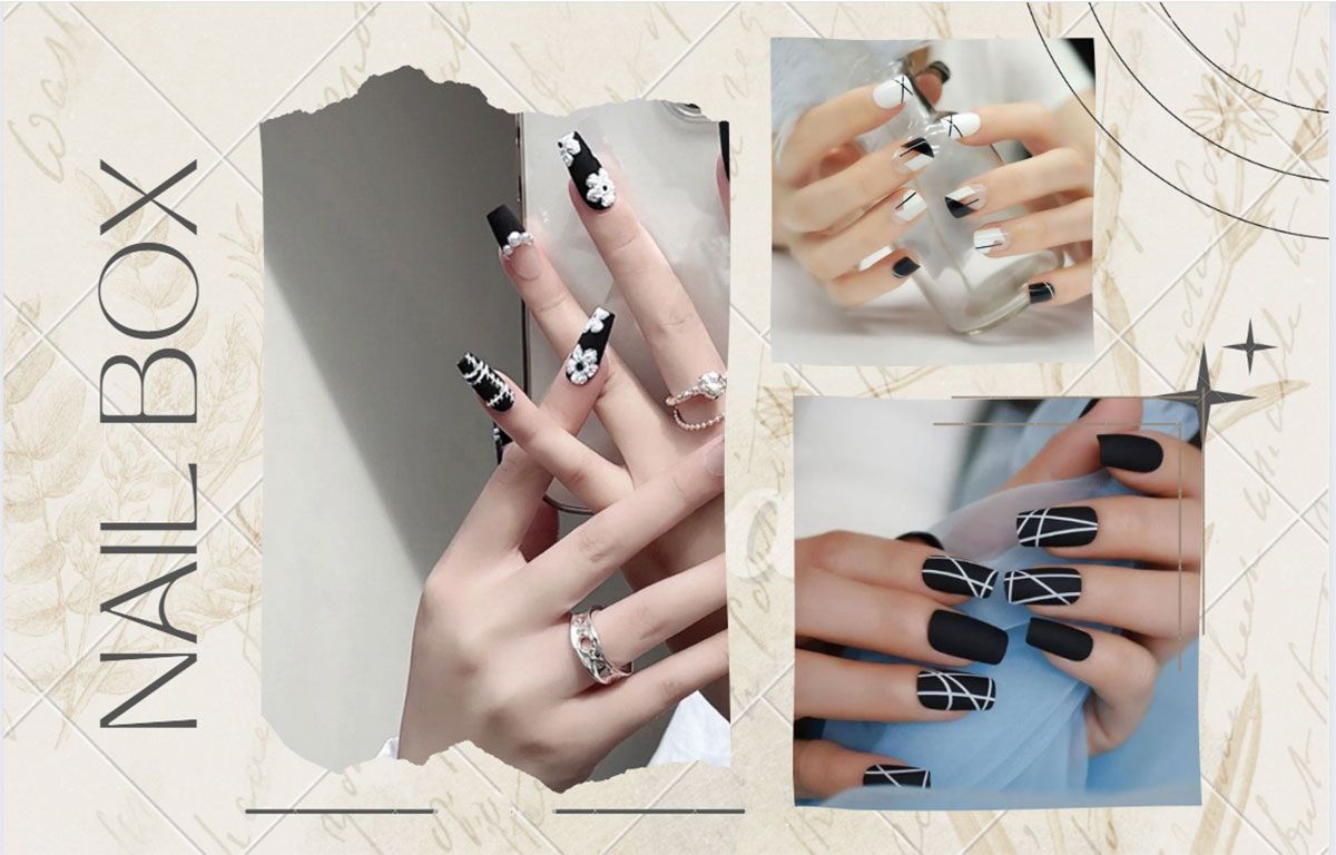 50+ mẫu nail đen trắng từ cute đến cá tính cho nàng
