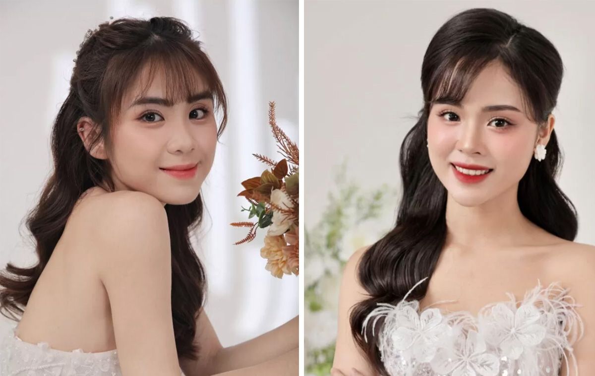 Top 19 kiểu tóc cho cô dâu trán cao cực xinh đẹp và tỏa sáng