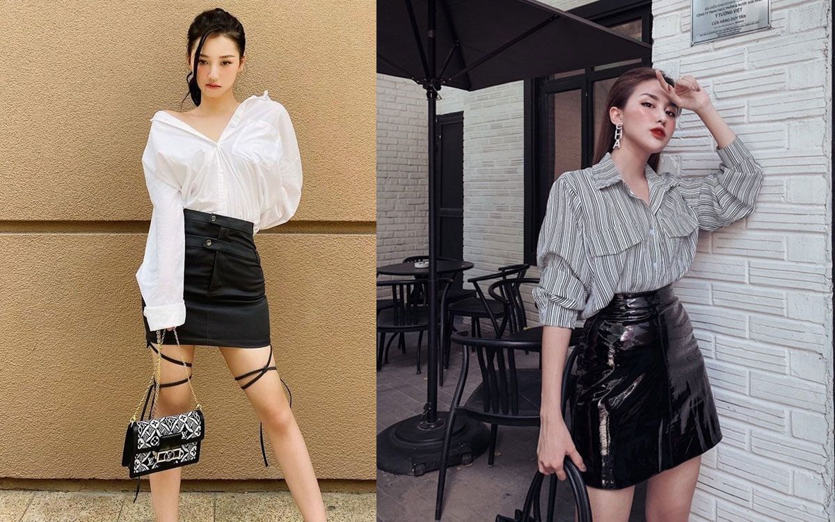 Chân váy da mặc với áo gì? Gợi ý tips phối đồ sang chảnh
