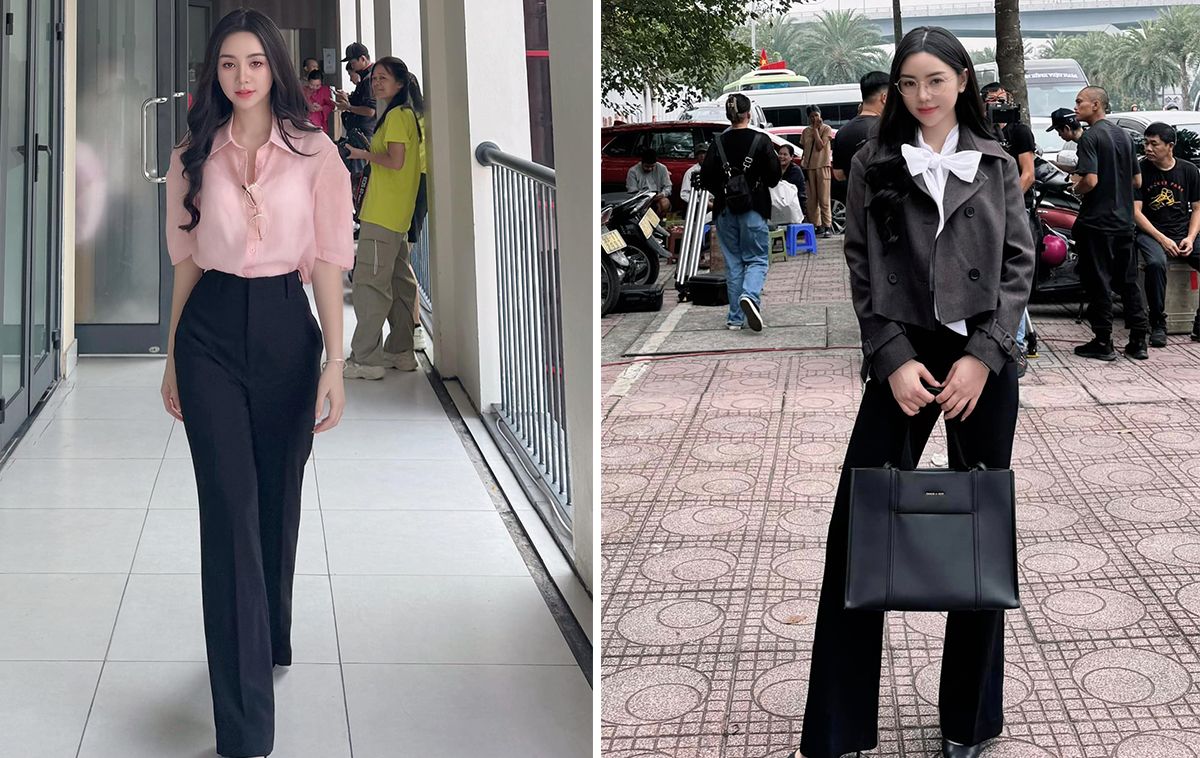 Học Quỳnh Kool mặc áo sơ mi trẻ trung và thanh lịch từ trong phim ra ngoài đời