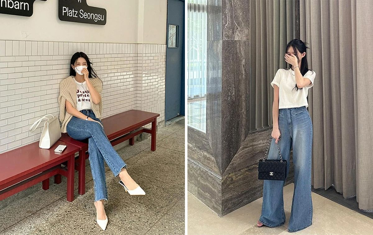 10 công thức mặc quần jeans và áo thun trắng trẻ trung, năng động