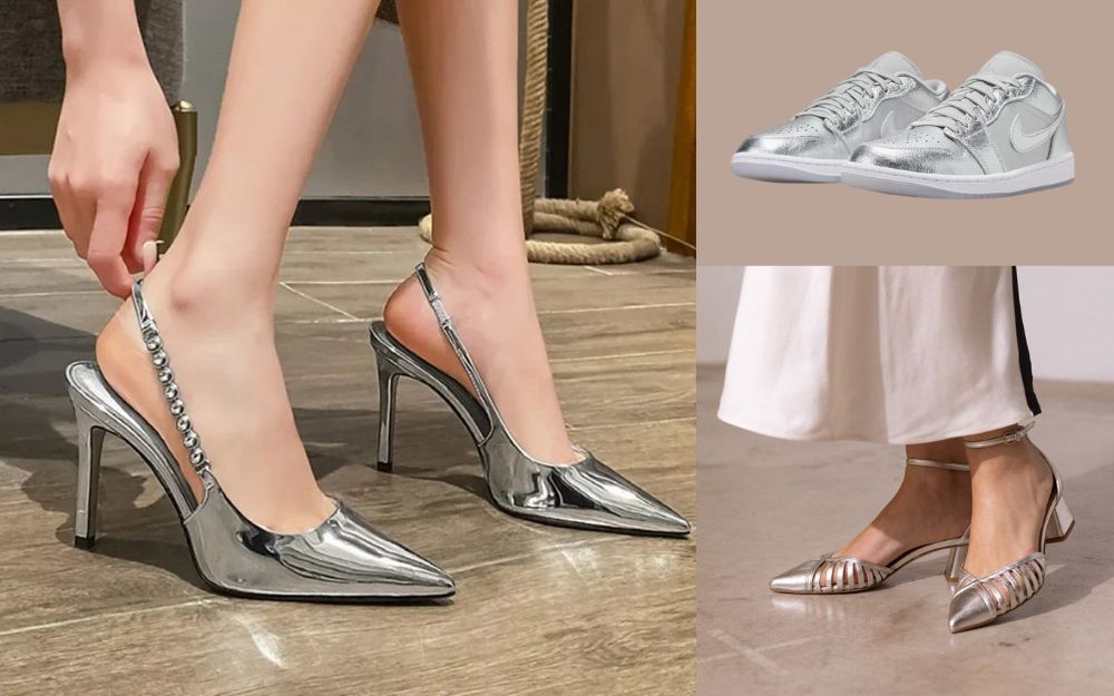 Bí Quyết Phối Đồ Với Giày Màu Bạc Giúp Bạn Tỏa Sáng & Sang Trọng