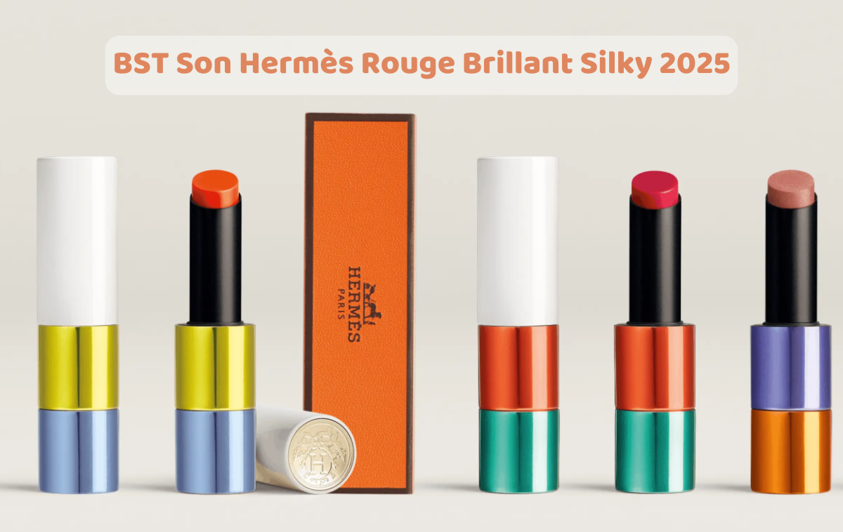 BST Son Hermès Rouge Brillant Silky 2025: Chất Lụa Óng Ánh Lướt Nhẹ Trên Môi