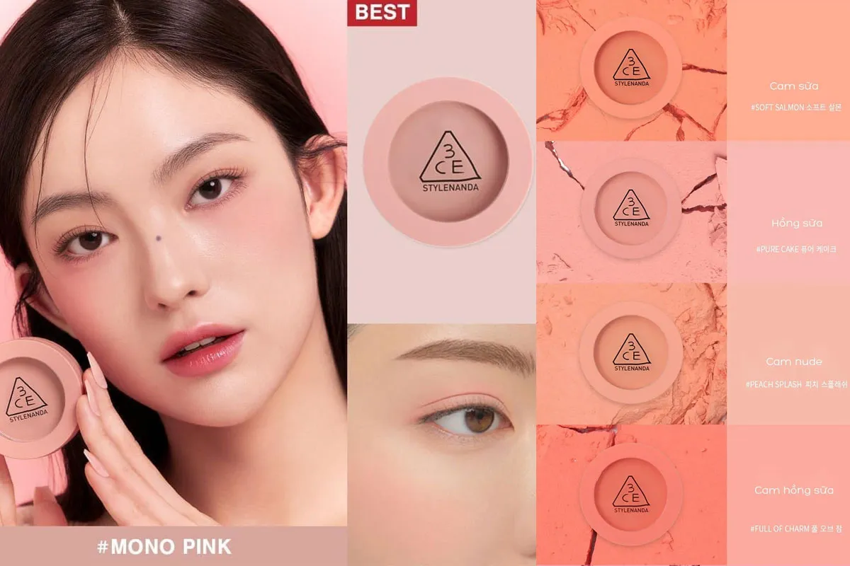 Bảng Phấn Má Hồng 3CE Face Blush: Cập Nhật Màu Hot Trend 2025