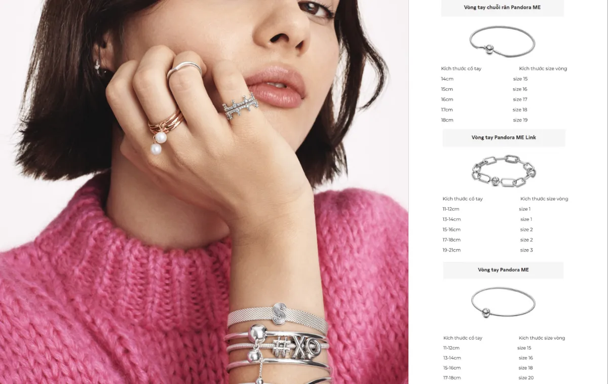 Cách Đo Size Vòng Pandora Và Bảng Quy Đổi Size Chuẩn