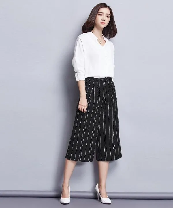 Cách kết hợp quần lửng ống rộng với áo và giày theo xu hướng thời trang trendy