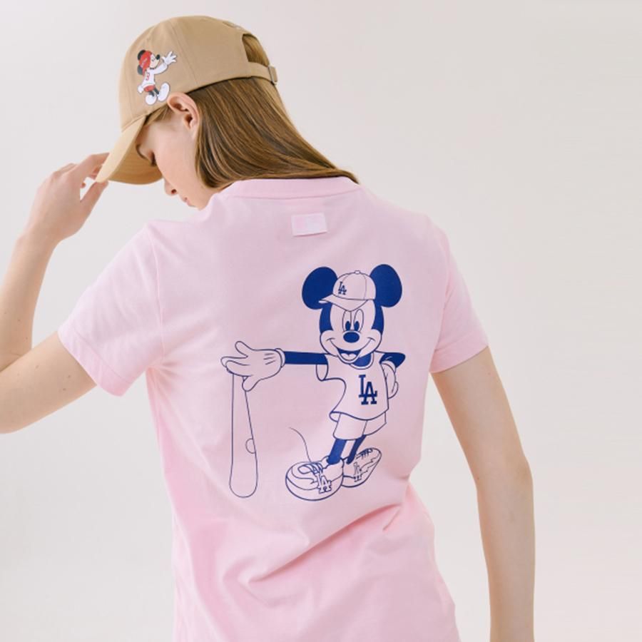 Áo Phông MLB X Disney Short Sleeve T-shirt LA Dodgers Màu Hồng - Thời trang - Vua Hàng Hiệu