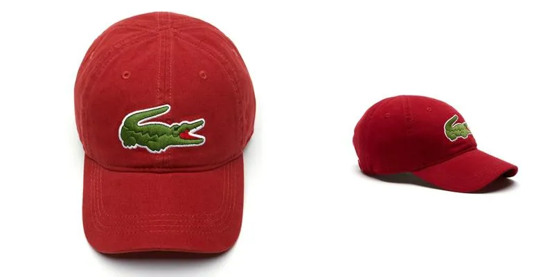 Lacoste Men's Big Croc Gabardine Cap Red
