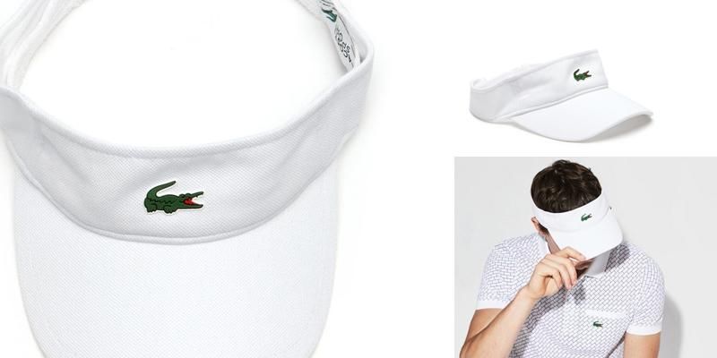 Mũ Lacoste Men's Sport Piqué And Fleece Tennis Visor White