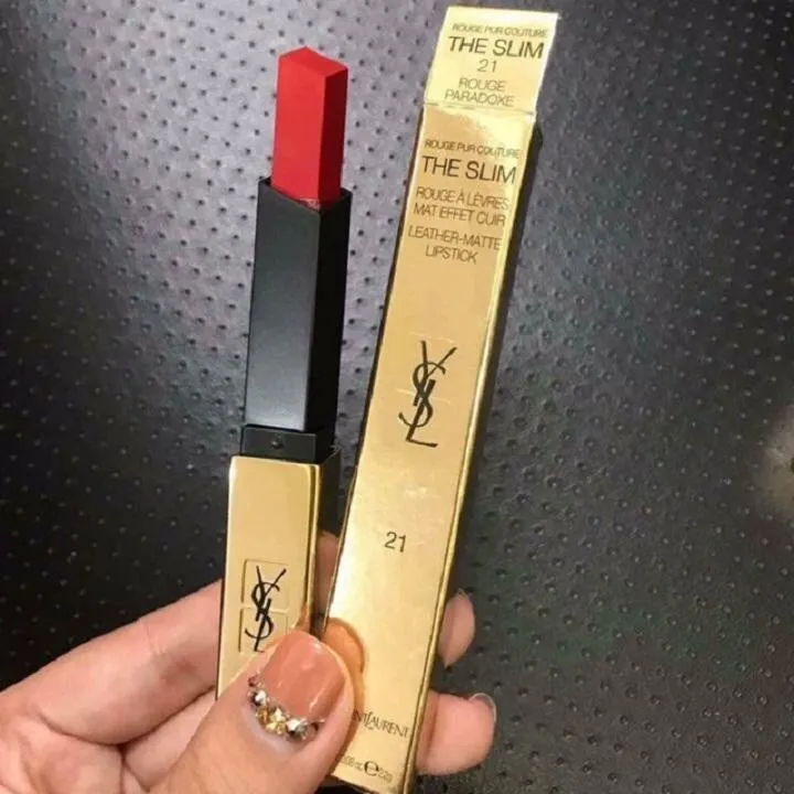 Son Yves Saint Laurent YSL Rouge Pur Couture The Slim Màu 21 - Rouge Paradoxe - Đỏ Mận - Son Môi - Vua Hàng Hiệu