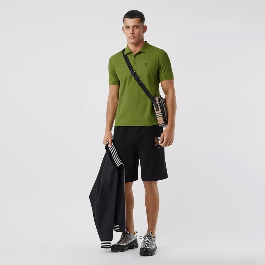 Áo Polo Burberry Monogram Motif Cotton Piqué Polo Shirt Màu Xanh Lá - Thời trang - Vua Hàng Hiệu