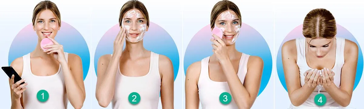 Combo Máy Rửa Mặt Foreo Luna Mini 3 Màu Hồng Nhạt + Toner Và Kem Dưỡng Da Obagi - Máy rửa mặt - Vua Hàng Hiệu