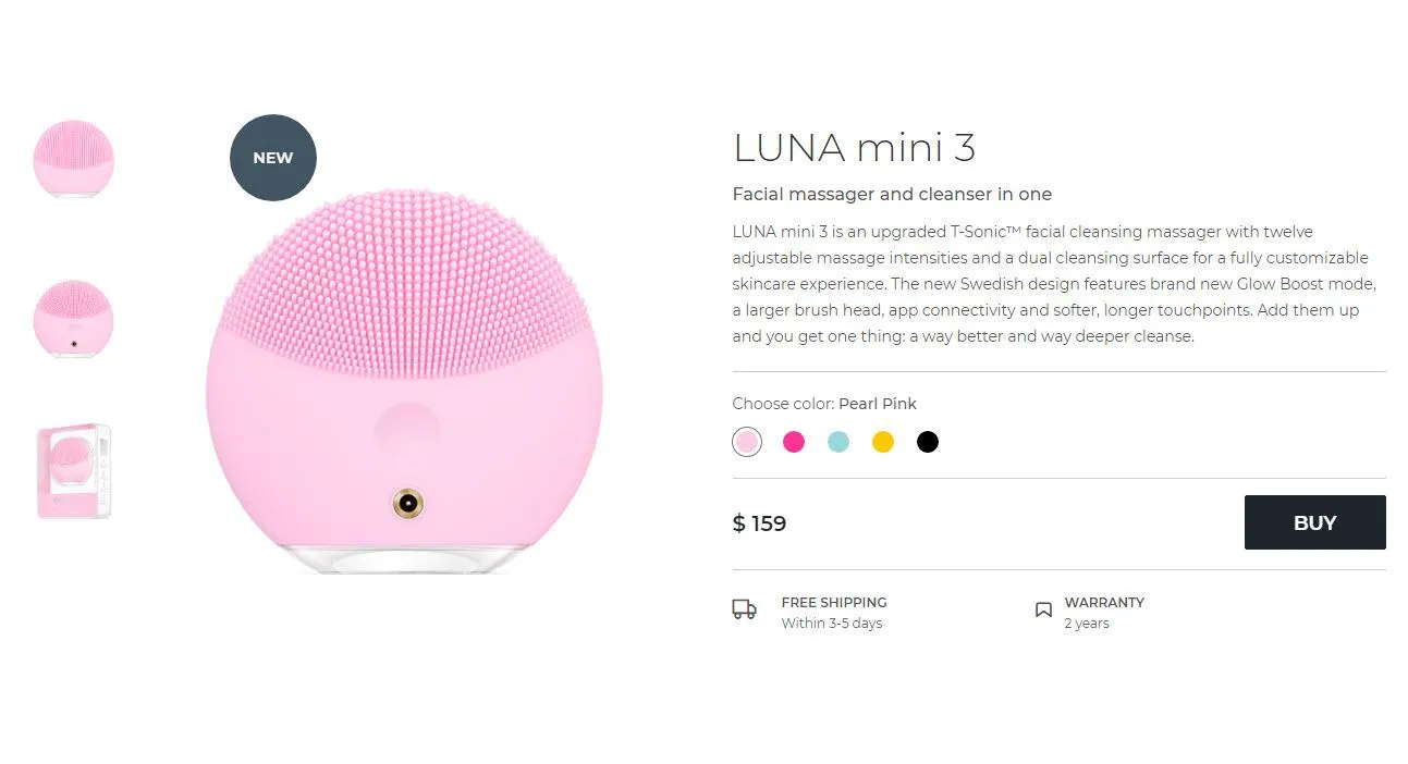 Combo Máy Rửa Mặt Foreo Luna Mini 3 Màu Hồng Nhạt + Toner Và Kem Dưỡng Da Obagi - Máy rửa mặt - Vua Hàng Hiệu