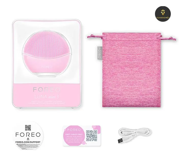 Combo Máy Rửa Mặt Foreo Luna Mini 3 Màu Hồng Nhạt + Toner Và Kem Dưỡng Da Obagi - Máy rửa mặt - Vua Hàng Hiệu