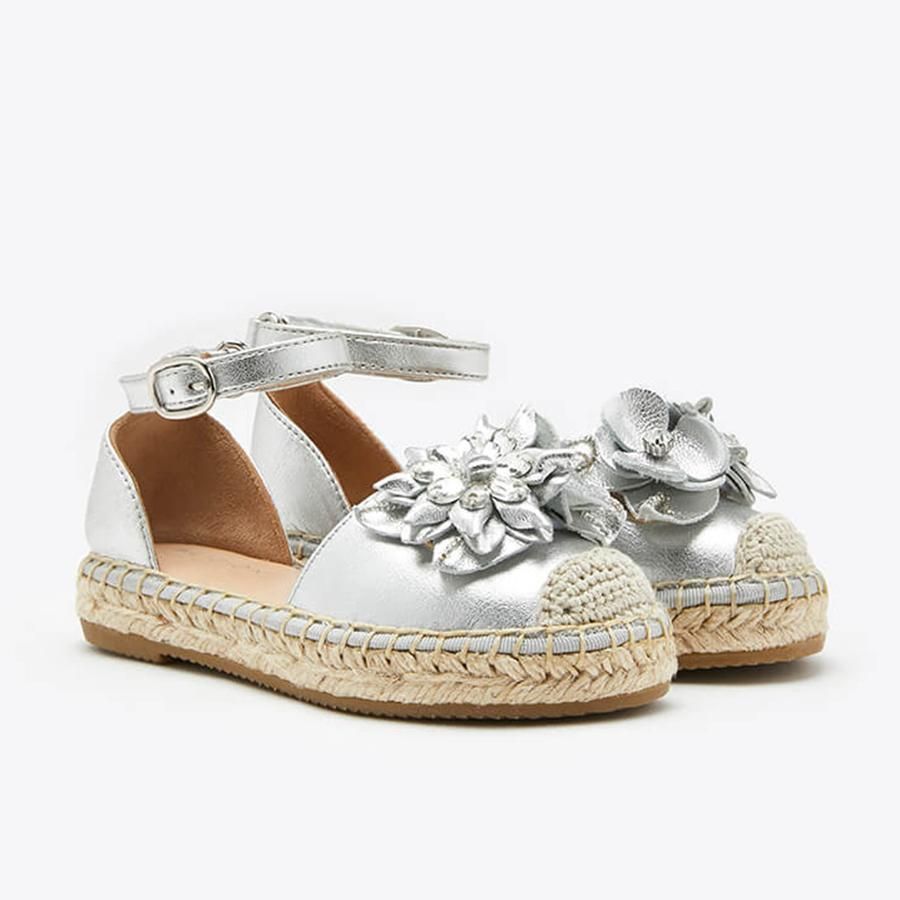 Sandal Bé Gái Pazzion BB1582-25 - SILVER - Màu Bạc Size 27 - Giày - Vua Hàng Hiệu