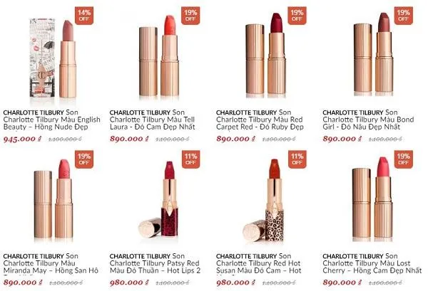 Review 15 màu son Charlotte Tilbury 