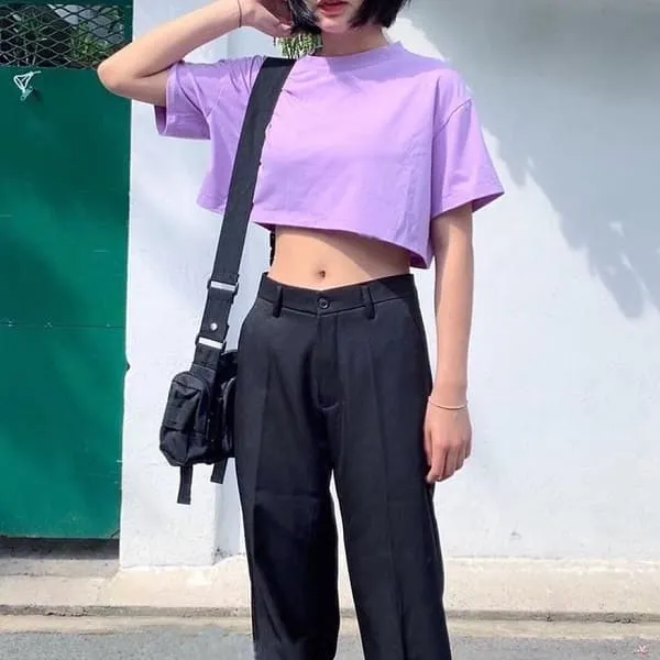 Bí quyết phối đồ áo màu tím mặc với quần gì để bắt kịp trend trendy