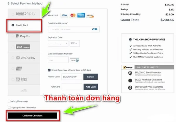 Hướng dẫn cách order hàng Jomashop về Việt Nam rất chi tiết