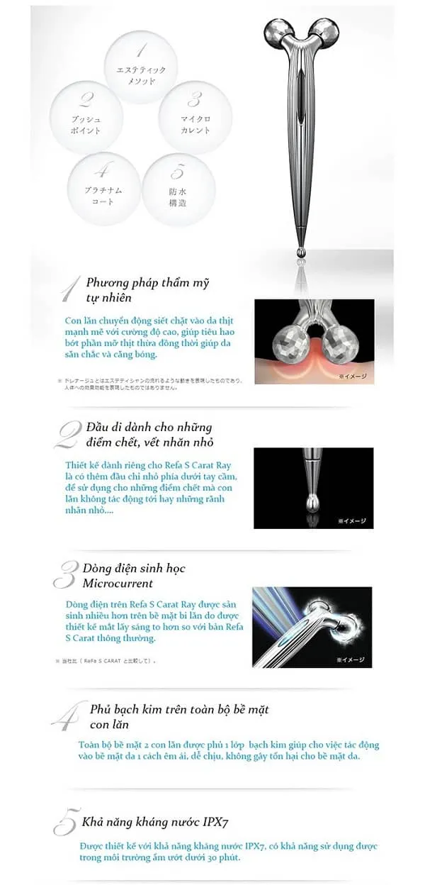 Review công dụng và cách dùng Refa Carat Face cây lăn massage mặt của hãng MTG - 14