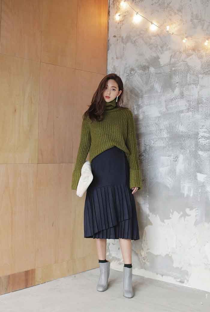 15 cách phối đồ cho chân váy len mặc với áo gì là chuẩn đẹp