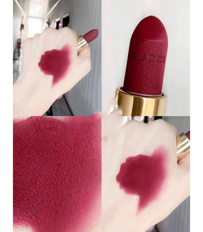 Son Gucci Rouge À Lèvres Voile Mat Màu 506 Louisa Red Đỏ Cherry - Son Môi - Vua Hàng Hiệu