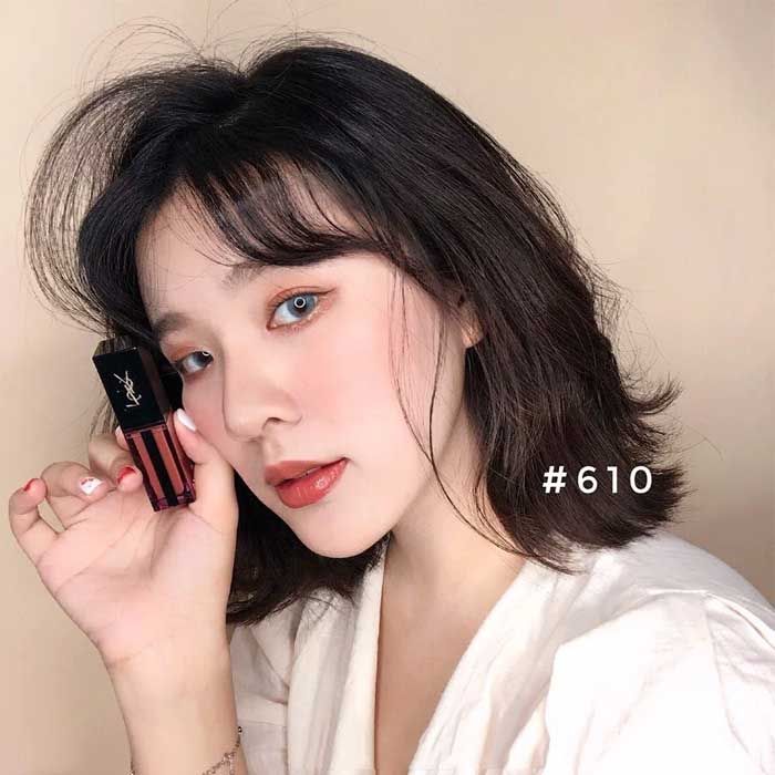 Son Kem Yves Saint Laurent YSL Vernis À Lèvres Water Stain 610 Nude Underwater Màu Cam Đất - Son Môi - Vua Hàng Hiệu