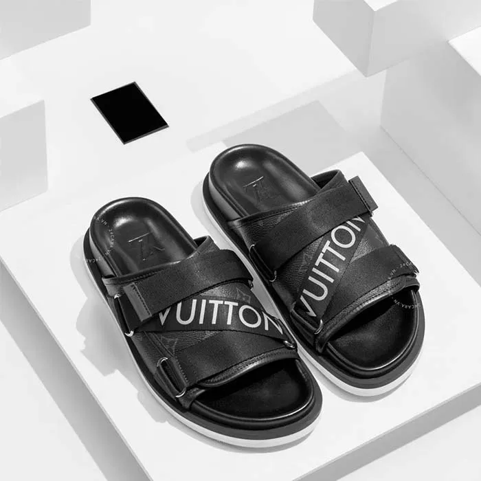 Dép Nam Louis Vuitton LV Honolulu Mule Sandal Màu Đen - Dép - Vua Hàng Hiệu