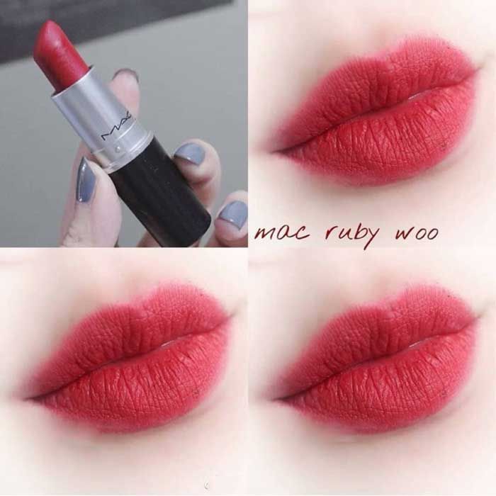 Review so sánh son MAC Ruby Woo và MAC Chili rất chi tiết