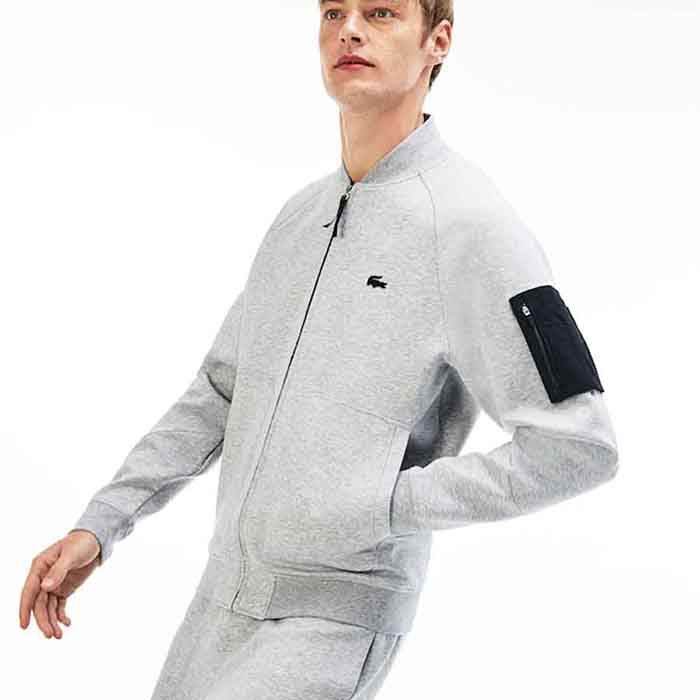 Áo Bomber Men's Lacoste Motion Fleece Bomber Màu Xám Size M - Thời trang - Vua Hàng Hiệu