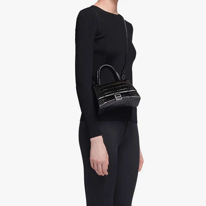 Túi Xách Tay Balenciaga Hourglass XS Top Handle Bag Màu Đen - Túi xách - Vua Hàng Hiệu