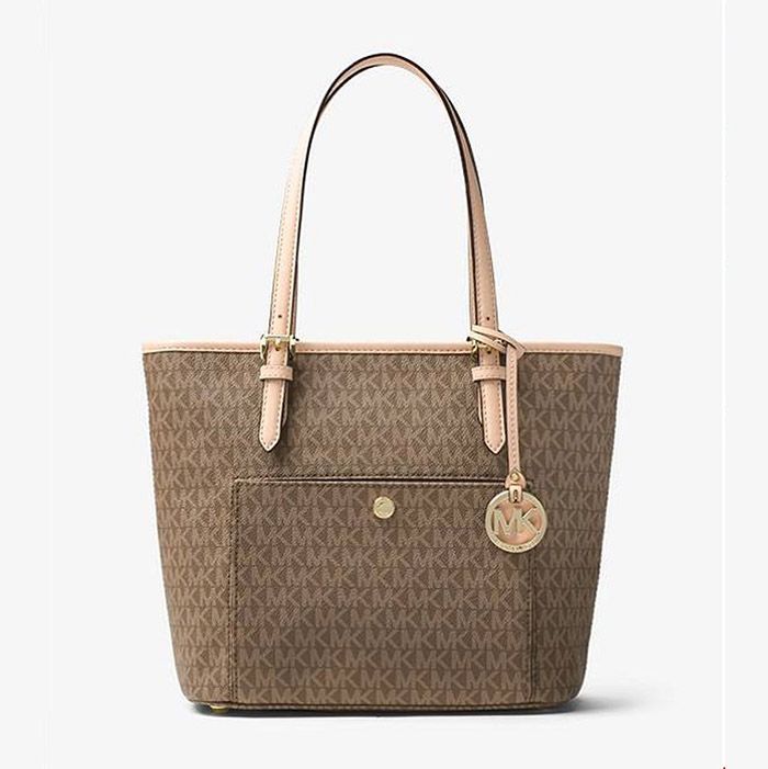 Túi Xách Michael Kors MK Womens Jet Set Leather Signature Tote Handbag Size M - Túi xách - Vua Hàng Hiệu