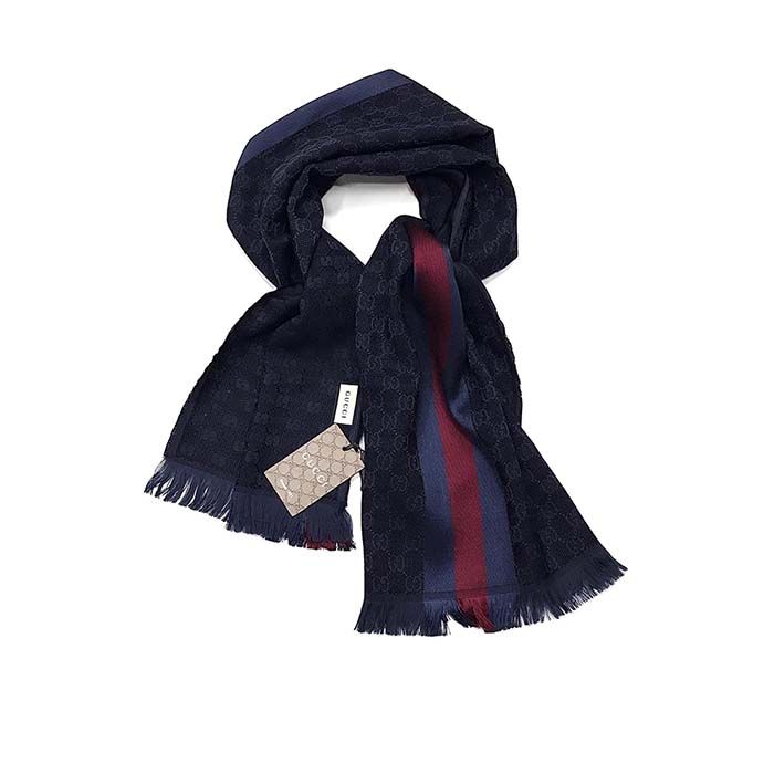 Khăn Gucci GG Jacquard Knit Scarf Màu Tím Than - Thời trang - Vua Hàng Hiệu