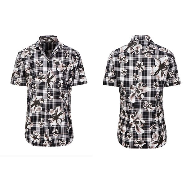 Áo Sơ Mi Cộc Tay Nam Neil Barrett Checked Shirt BCM1131S Màu Đen Xám Size S - Thời trang - Vua Hàng Hiệu