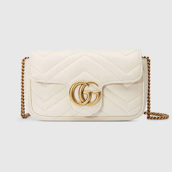 Túi Xách Gucci GG Marmont Matelassé Leather Super Mini Bag Màu Trắng - Túi xách - Vua Hàng Hiệu