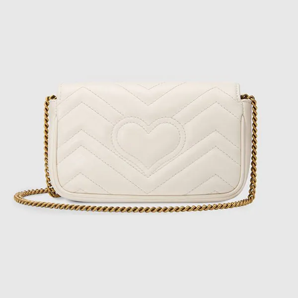 Túi Xách Gucci GG Marmont Matelassé Leather Super Mini Bag Màu Trắng - Túi xách - Vua Hàng Hiệu