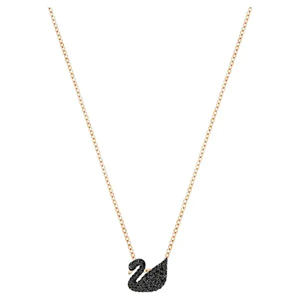 Dây Chuyền Nữ Swarovski Iconic Swan Pendant Black Rose-Gold Tone Plated Thiên Nga Nhỏ 5204133 Màu Vàng Hồng (Box Xanh) - Trang sức - Vua Hàng Hiệu