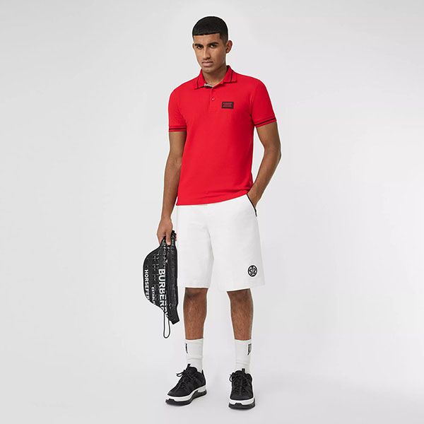 Áo Thun Nam Burberry Cotton Piqué Polo Shirt In Bright Red Màu Đỏ - Thời trang - Vua Hàng Hiệu