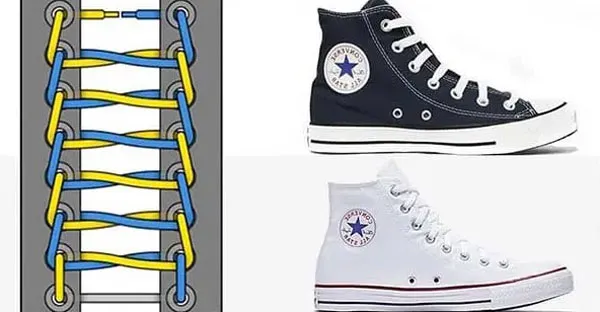 Những cách buộc dây giày Converse cổ cao rất đơn giản