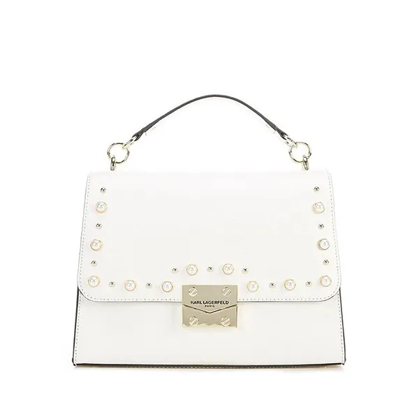 Túi Xách Karl Lagerfeld Paris Corinne Pearl Top Handle Shoulder Màu Trắng - Túi xách - Vua Hàng Hiệu