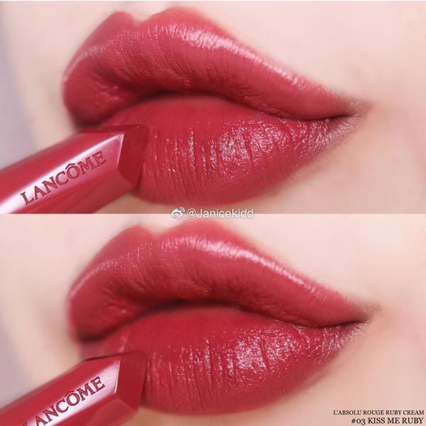 Son Lancôme L'absolu Rouge Ruby Cream Limited Edition 03 Kiss Me Ruby Màu Hồng Đất Vỏ Đỏ - Son Môi - Vua Hàng Hiệu