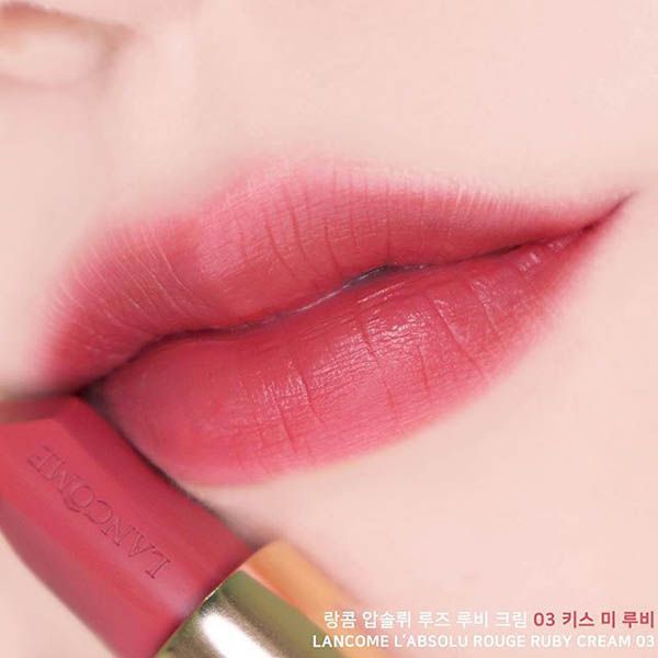 Son Lancôme L'absolu Rouge Ruby Cream Limited Edition 03 Kiss Me Ruby Màu Hồng Đất Vỏ Đỏ - Son Môi - Vua Hàng Hiệu