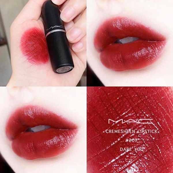 Son MAC Cremesheen 207 Dare You Màu Đỏ Lạnh Cổ Điển - Son Môi - Vua Hàng Hiệu
