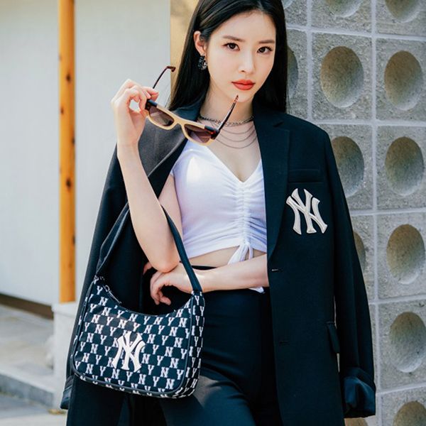 Túi Xách MLB Monogram Jacquard Hobo New York Yankees 3ABQS011N-50BKS Màu Đen - Túi xách - Vua Hàng Hiệu