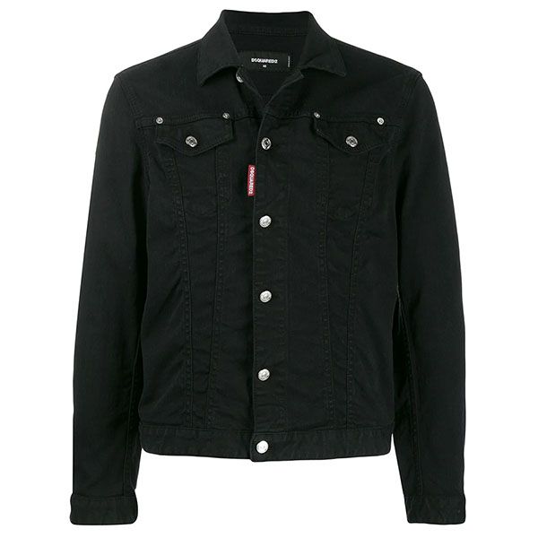Áo Khoác Bò Dsquared2 Icon Logo Denim Jacket Màu Đen Size S - Thời trang - Vua Hàng Hiệu
